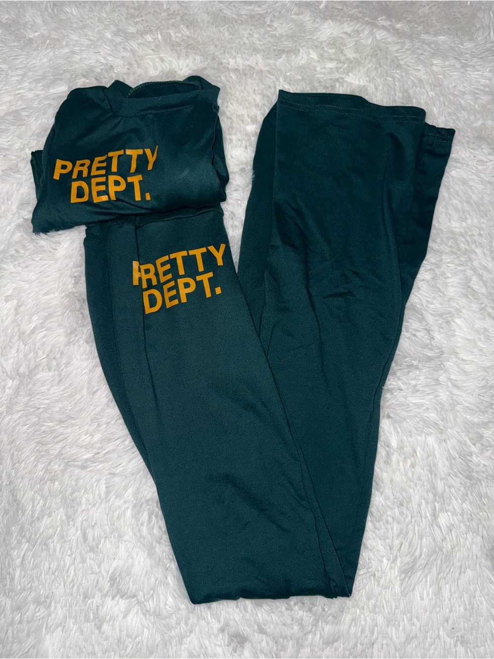 Women's Dark Green Jeggings with Orange Logo
